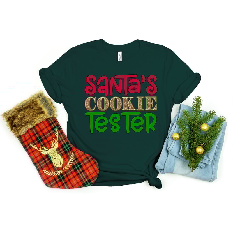 Santa's Cookie Tester Shirt, Santa Shirt, Christmas Family, Christmas Shirt, Funny Christmas Shirt, Merry Christmas Shirt, Christmas Gift.jpg