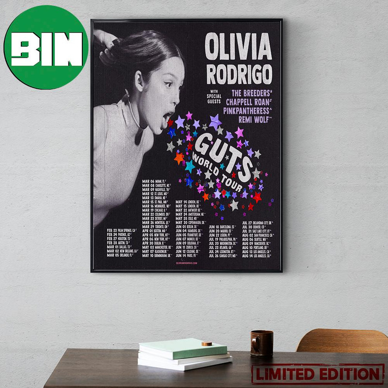 Olivia Rodrigo Guts World Tour 2024 Schedule Home Decor Poster Canvas.jpg