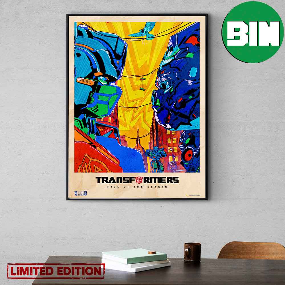 Optimus Prime vs Optimus Primal Transformers Rise Of The Beasts Home Decor Poster-Canvas.jpg