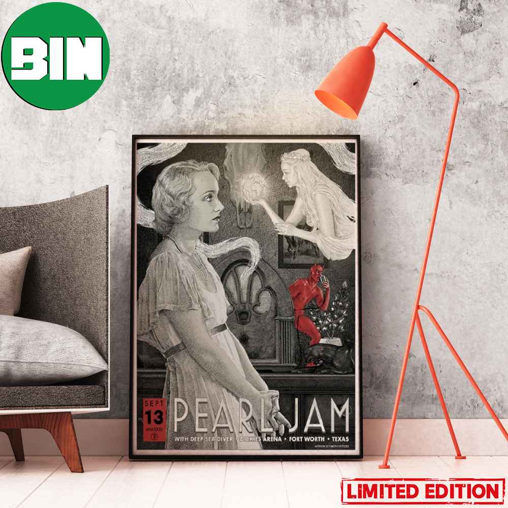 Pearl Jam Ft Worth Event Poster With Deep Sea Diver Dickies Arena Texas September 13 2023 Home Decor Poster Canvas.jpg