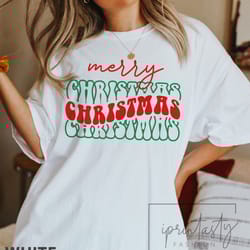 trendy christmas t-shirt, retro merry t-shirt, christmas t-shirt, holiday apparel, iprintasty christmas tee, holiday app