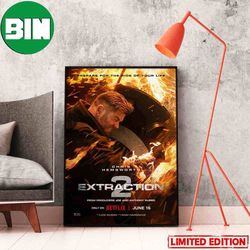 prepare for the ride of your life chris hemsworth extraction 2 only on netflix june 16 home decor poster-canvas