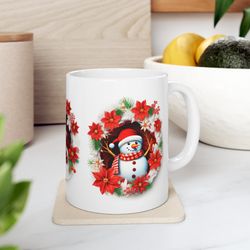 3D Snowman Mug Wrap  3D Snowman Mug Sublimation  3D Snowman Mug Design  Instant Download  3D Christmas Mug Wrap  Christm