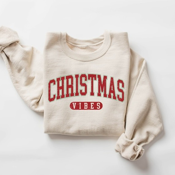 Retro Christmas Vibes Sweatshirt, Womens Christmas Sweatshirt, Holiday Sweater, Cute Christmas Sweatshirt, Christmas Gift, Winter Shirt.jpg
