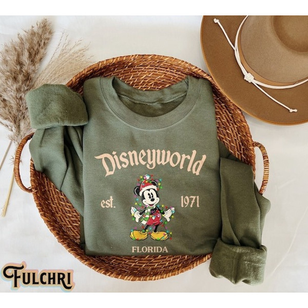 Retro Disneyworld Christmas Sweatshirts, Disney Christmas Shirt, Mickey Minnie Christmas Shirt, Disney World Est 1971 Christmas Sweatshirt.jpg