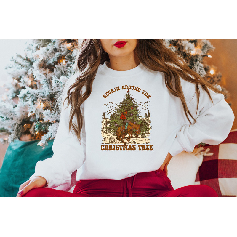 Rockin Around The Christmas Tree Shirt, Bronco Cowboy Rodeo Shirt, Western Shirt, Rockin Around The Christmas Tree Shirt, Western Shirt.jpg