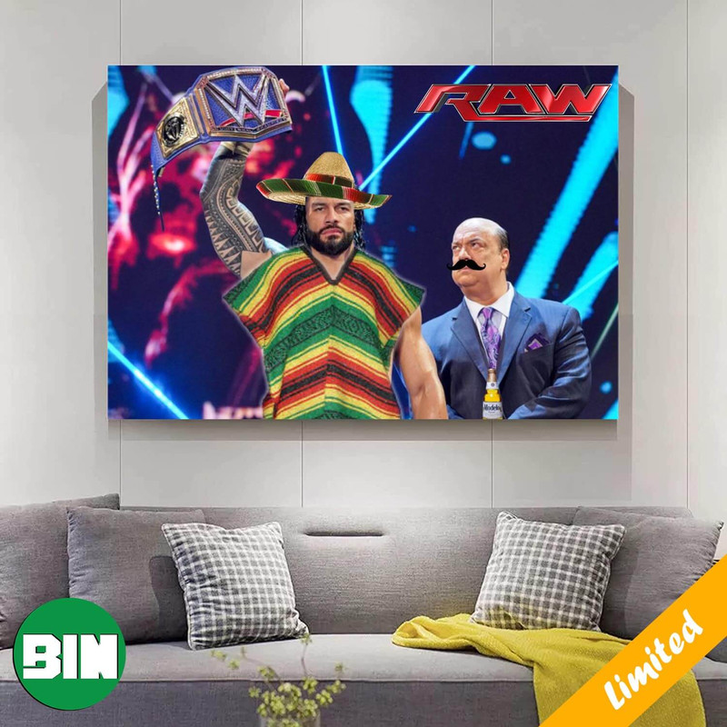 Roman Reigns Cooked That Crying Merchant My Tribal Jefe WWE Raw WWE Championship Poster-Canvas.jpg