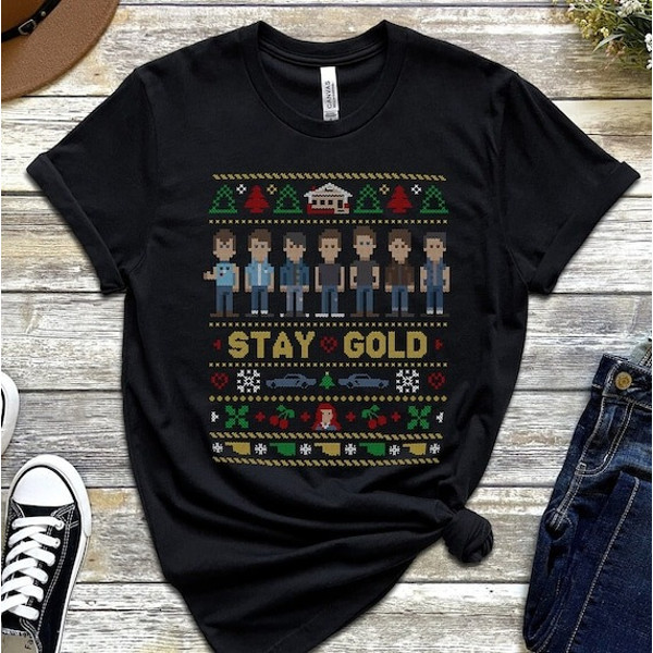 The Outsiders T Shirt Christmas Ugly Sweater TShirt Holiday Fashion Outsiders Merch Xmas T-Shirt Stay Gold Ponyboy Tees Gift For Daughter.jpg