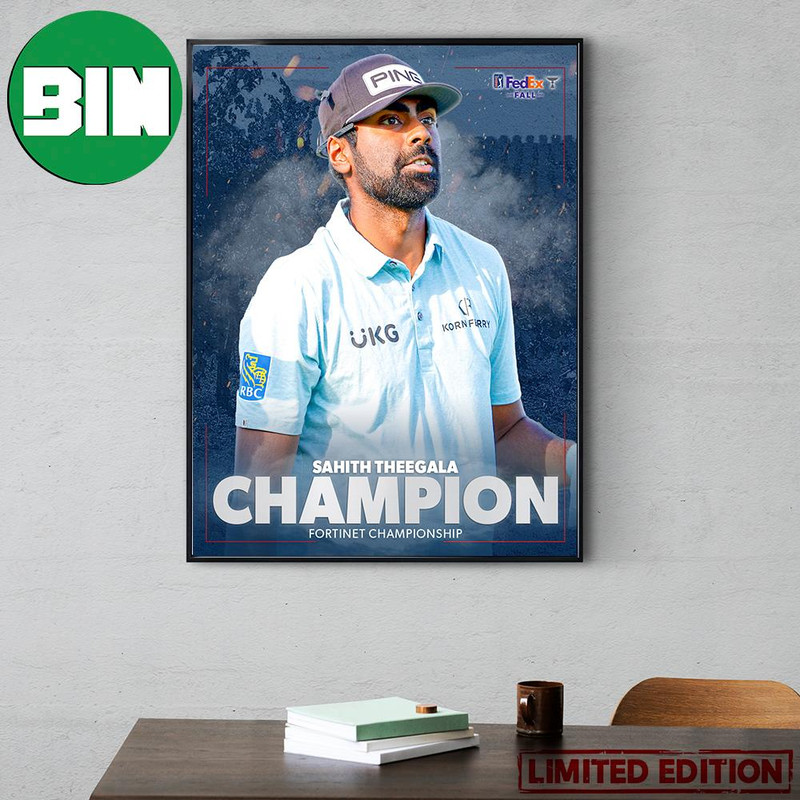Sahith Theegala Claims His First Tour Win Fortinet Championship PGA Tour Home Decor Poster Canvas.jpg