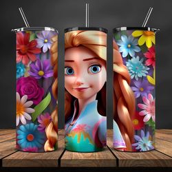 Princess Disney Tumbler Wrap, 3D Cartoon Tumbler Wrap, 20oz Skinny Tumbler Designs 22
