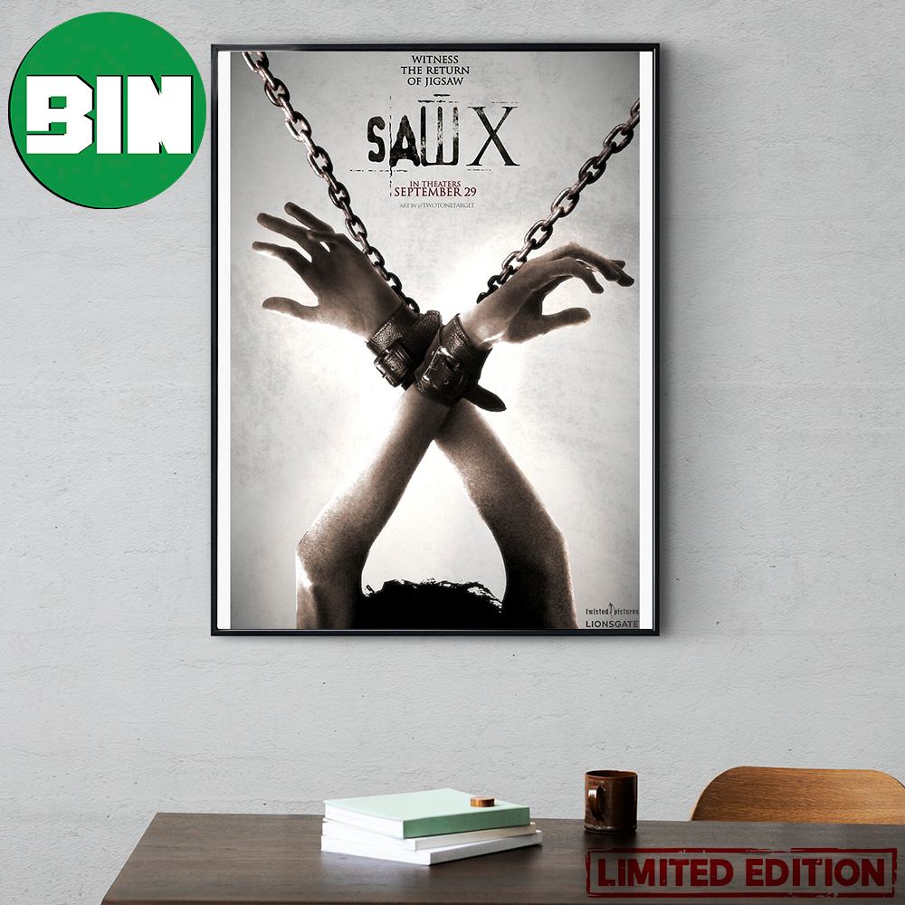 Saw X Witness The Return Of Jigsaw September 29 2023 Shackled Poster Canvas.jpg