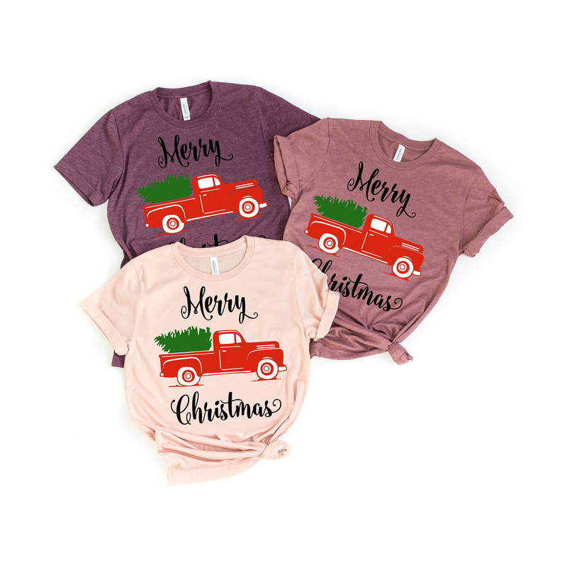 Christmas Red Vintage Truck Shirt, Christmas T-shirt, Christmas Family Shirt, Red Truck Shirt, Christmas Gift, Holiday Gift.jpg