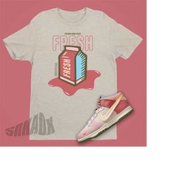 nike dunk strawberry milk fresh milk shirt, sneakerhead shirt, popular nike dunk sneaker designer tee shirt gift for fri