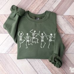 dancing skeleton sweatshirt , funny halloween skeleton sweatshirt , halloween party sweatshirt , halloween costume sweat