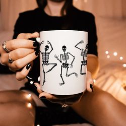 dancing skeletons mug skeleton mug halloween coffee mug witch mug halloween gifts halloween party halloween cup spooky m