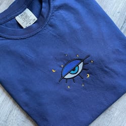 evil eye embroidered shirt mystical shirt witchy shirt celestial shirt spirituality shirt good energy shirt aesthe