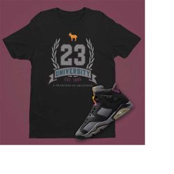 23 university shirt match air jordan 6 bordeaux, retro 6 shirt, goat emoji svg, university crest svg, jordan 6 shirt