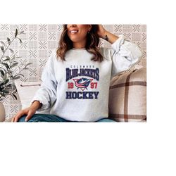 vintage columbus blue jacket sweatshirt, blue jackets sweater, blue jackets t-shirt, retro columbus ice hockey hoodie, h