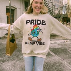 pride is my vibe sweatshirt gay pride sweatshirt lesbian sweatshirt gay clothing gay gifts rainbow flag sweatshirt l