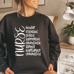 nurse list sweatshirt, nurses week sweatshirt, healer sweatshirt, strong nurse sweater, nursing school sweatshirt, gift