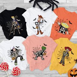 toy story skeleton halloween shirt, toy story family halloween shirt,toy story halloween t-shirt,halloween family shirt,