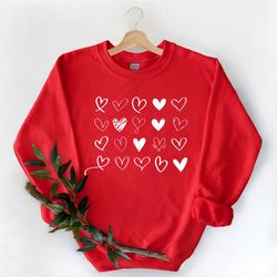 valentines day sweatshirt, heart valentines sweat, heart sweatshirt, gift for her, cute valentine shirt