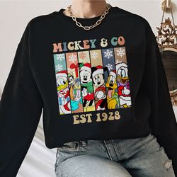 vintage mickey & co 1928 christmas shirt,mickey and christmas friends shirt, disneyland christmas tee,disneyland christm