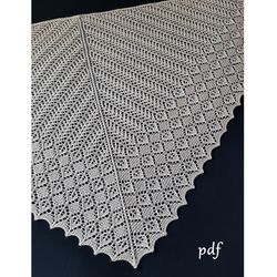 Spikelet Shawl Knitting Pattern Use Fingering or Sport Weight Yarn Knit Everyday Accessory for Winter Coat