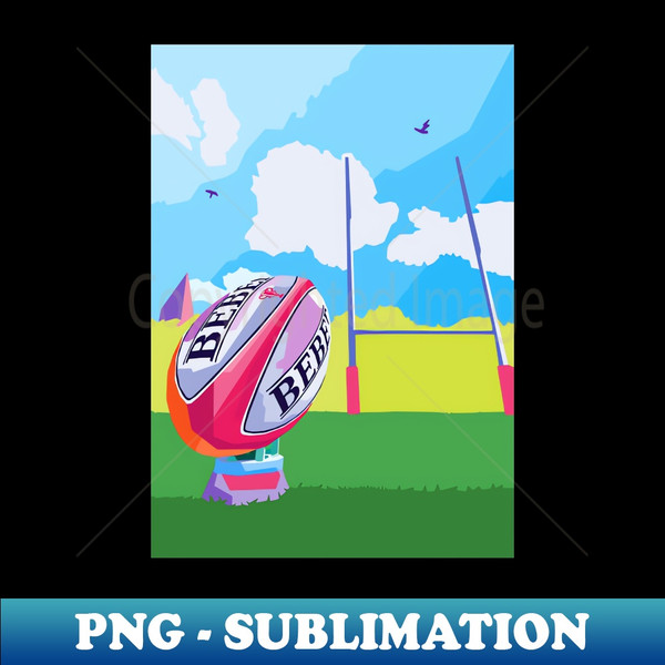 Rugby Ball Pop Art - Premium PNG Sublimation File - Add a Fe