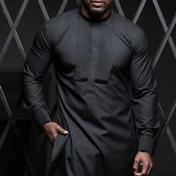 African men fashion, 2 pieces black men clothing, african men suit, wedding suit, free DHL shipping