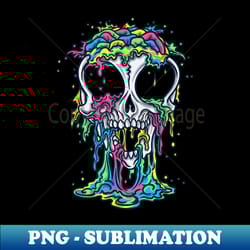 melting skull halloween colorful paint drip graphic - professional sublimation digital download - bold & eye-catching