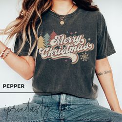 vintage merry christmas shirt, merry christmas, christmas tree shirt, holiday season, merry christmas shirt, reto christ