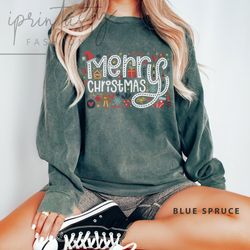 vintage merry christmas sweatee, chritmas sweatshirt, retro christmas sweatshirt, iprintasty christmas, merry christmas