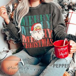 vintage merry christmas sweatee, chritmas sweatshirt, retro christmas sweatshirt, iprintasty christmas, merry christmas
