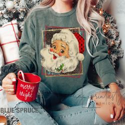 vintage santa sweater, retro christmass sweatshirt, retro santa sweatshirt, iprintasty christmas, merry christmas comfor