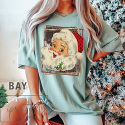 vintage santa t-shirt, christmas santa t-shirt, santa t-shirt, holiday apparel, iprintasty christmas, retro santa shirt