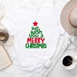 we wish you a merry christmas shirt, gift for christmas dinner, christmas song shirt, candy cane t-shirt, happy new yea