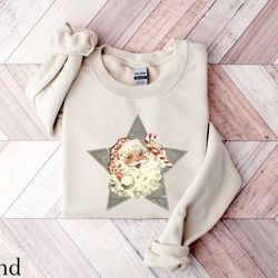 women's christmas shirt, retro santa sweatshirt, retro christmas shirt, vintage holiday sweatshirt, retro santa shirt, c