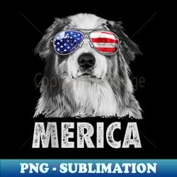 aussie australian shepherd 4th of july merica american flag - special edition sublimation png file - perfect for creative projects