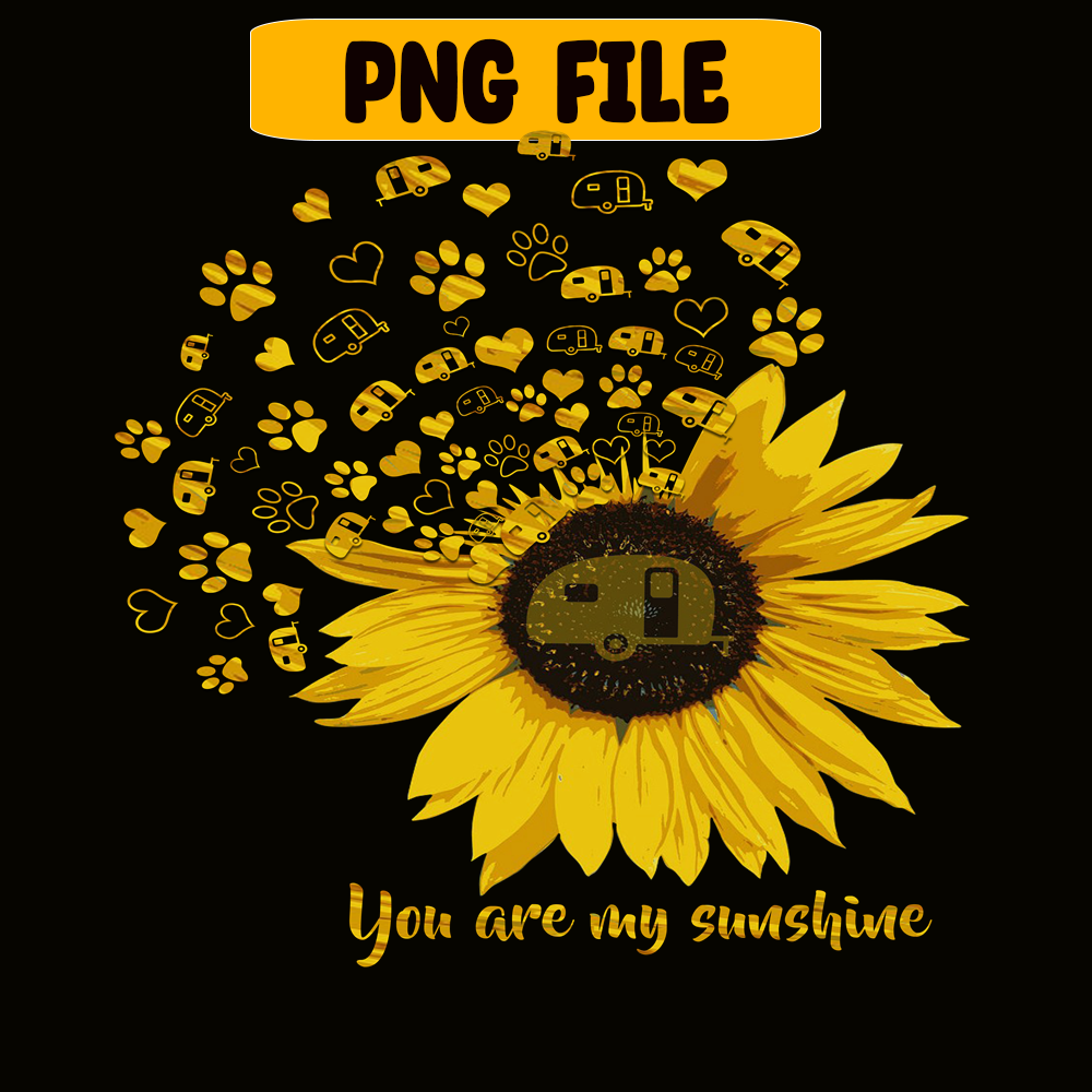 CAMP07112354-Sunflower PNG You Are My Sunshine PNG Camper VaN In Sunflower PNG.png