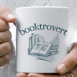 bookish things, booktrovert mug, bibliophile mug, bookworm mug, book club mug, bookaholic, cute book mug, library mug