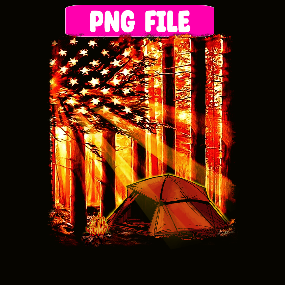 CAMP07112365-Into the wood PNG America Flag Camping PNG Loving Camping PNG.png