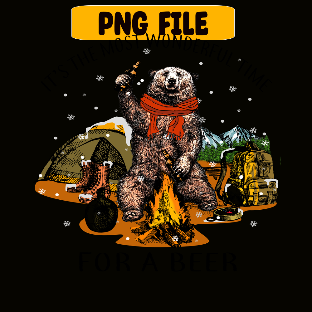 CAMP07112367-It's The Most Wonderful Time PNG Camping PNG For A Beer PNG.png