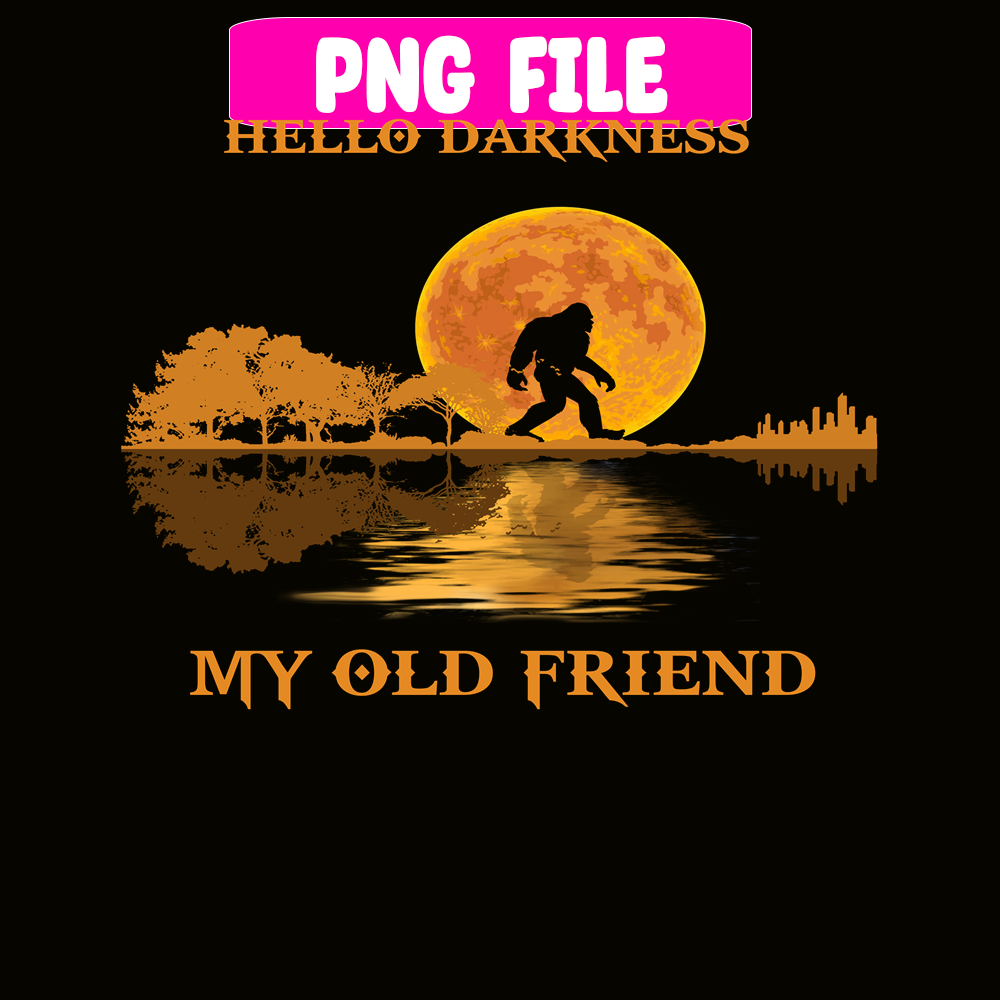 CAMP07112377-HELLO DARKNESS PNG MY OLD FRIEND PNG Bigfoot in moonlight PNG.png