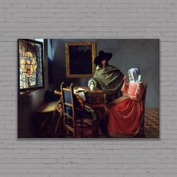 glass of wine by johannes vermeer canvas or poster, baroque rolled canvas print, ready to hang.jpg