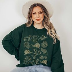 mushroom sweatshirt  mushroom sweater goblincore sweater cottagecore snail sweater cottage core sweater snail sweatshirt