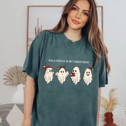 retro ghost christmas sweatshirt, spooky christmas t-shirt, holiday christmastee, iprintasty christmas, halloween sweats