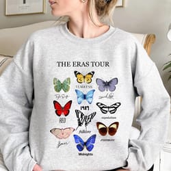 taylor's album butterfly sweatshirt, eras tour shirt, eras tour album tee, music concert t-shirt, swift eras tour ghost