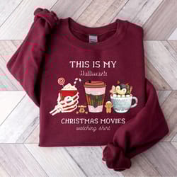 this is my movie watching sweatshirts, hallmark christmas movies shirt, holiday spirit tee, women holiday shirt, cute ch