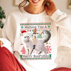 merry swiftmas sweatshirt, swiftmas crewneck, taylor family t-shirt, the eras tour christmas gift for fan, swiftie ugly